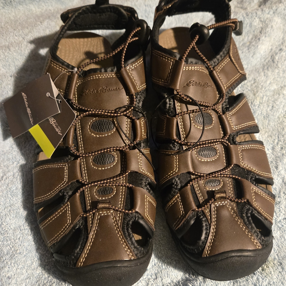 Eddie Bauer Dark Brown Leather Sandals